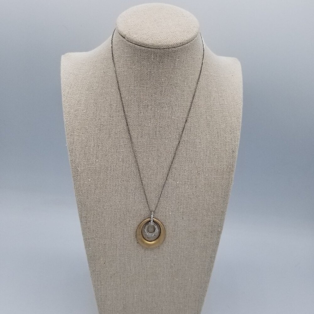 CAH 925 CHINA vermeil/sterling silver with small diamonds double oval necklace